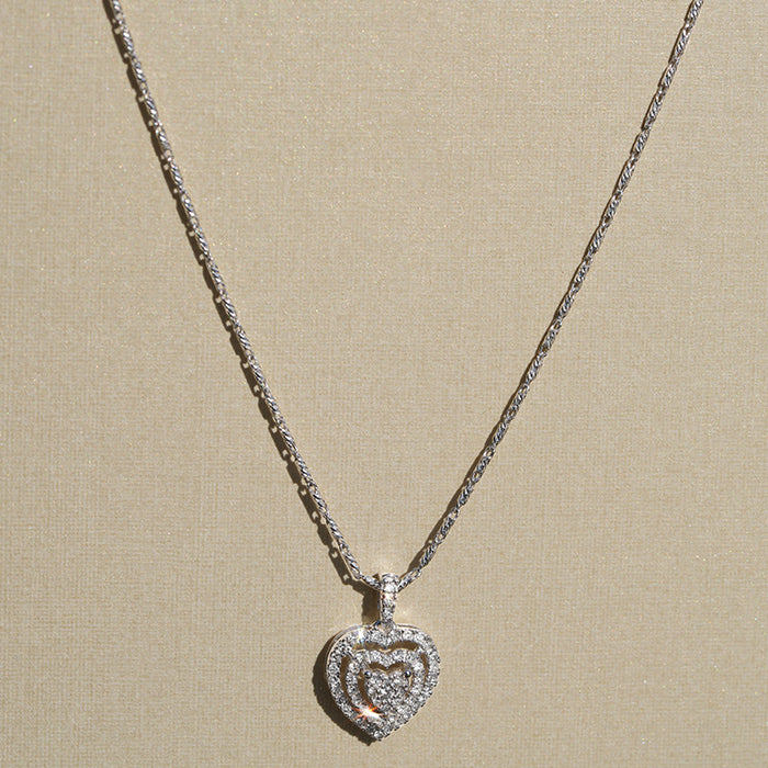 Love's Shimmering Secret 14K White Gold Pendant