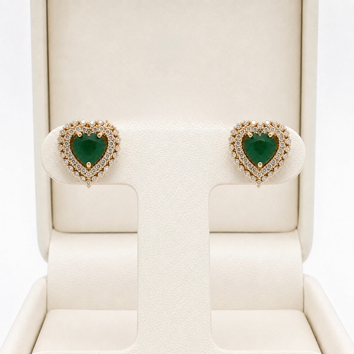 Heart Diamond Earrings: Timeless Emerald
