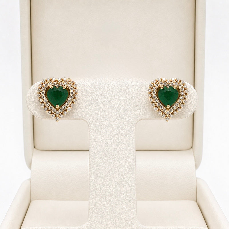 Heart Diamond Earrings: Timeless Emerald