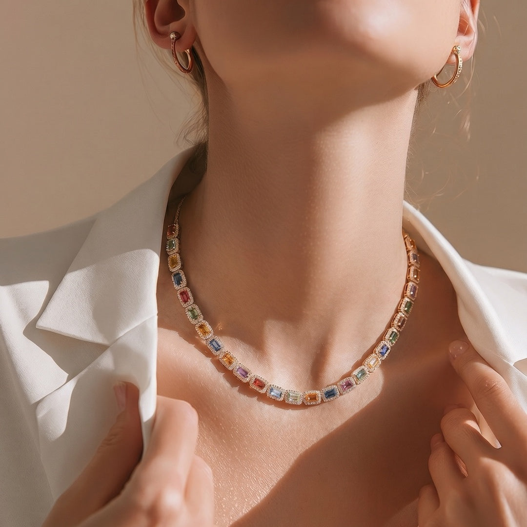 Monaco Sapphire Tennis Necklace