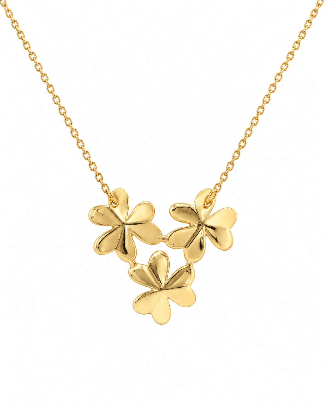 Diamond Floral Cluster Necklace in Yellow Gold