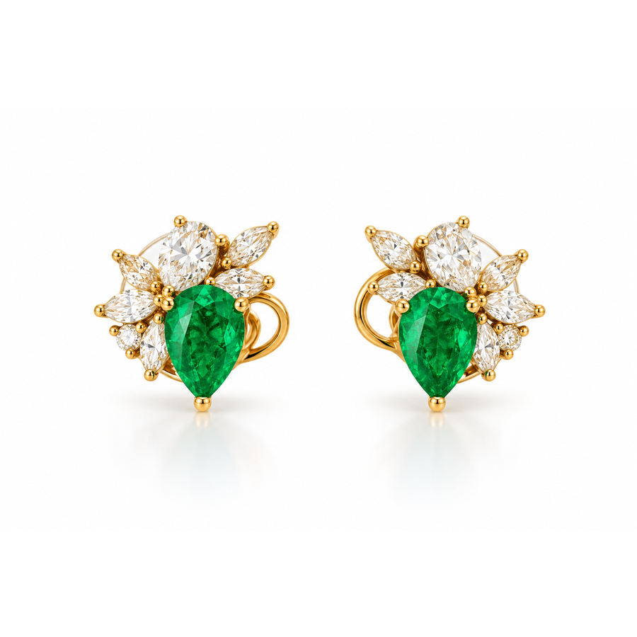 Émeraude Cluster Earrings