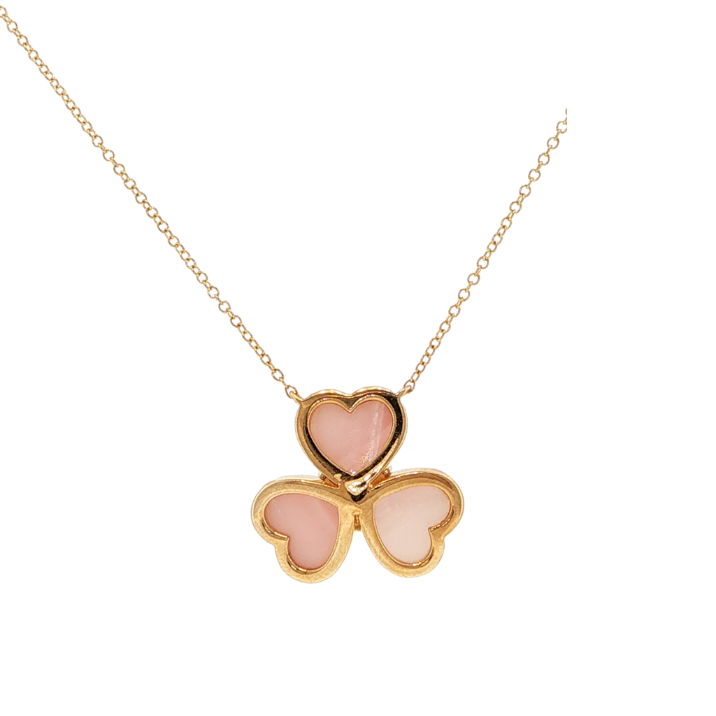 Pink Quartz Floral Charm Necklace