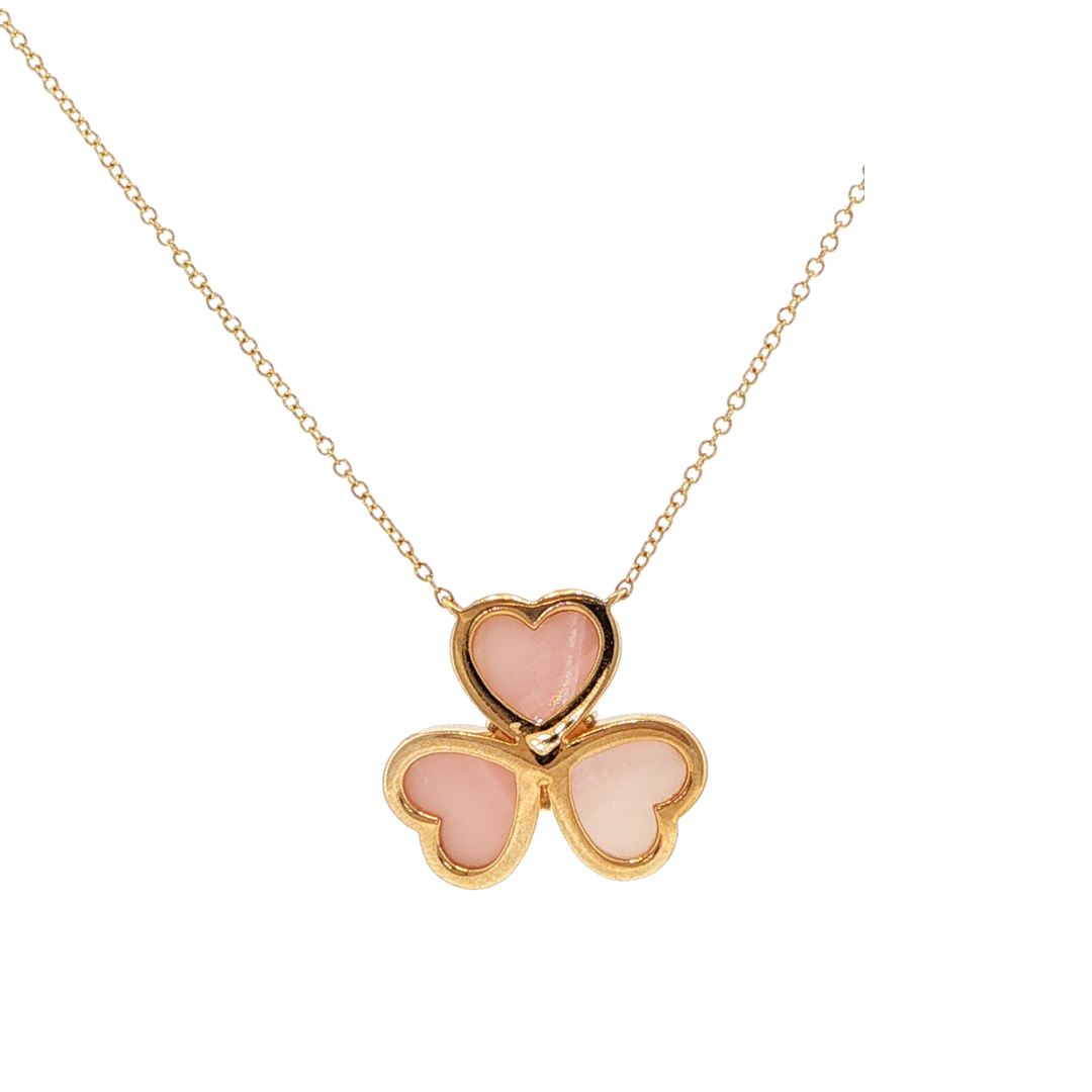 Pink Quartz Floral Charm Necklace