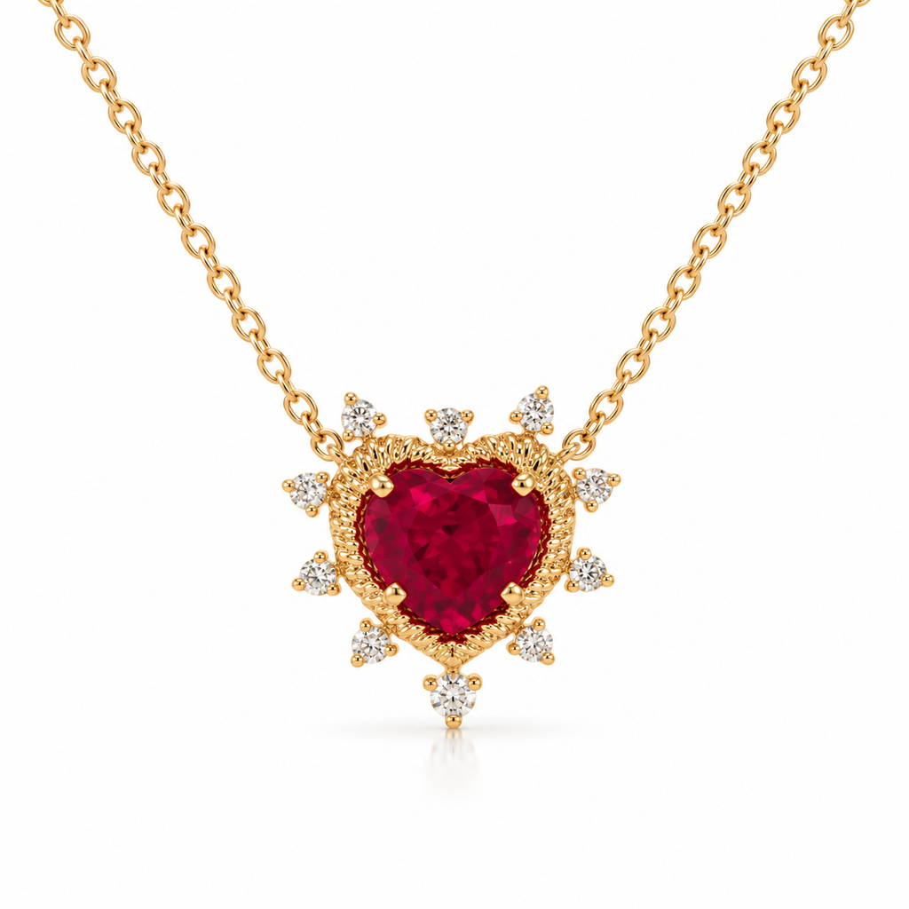 Heart shape Ruby pendant