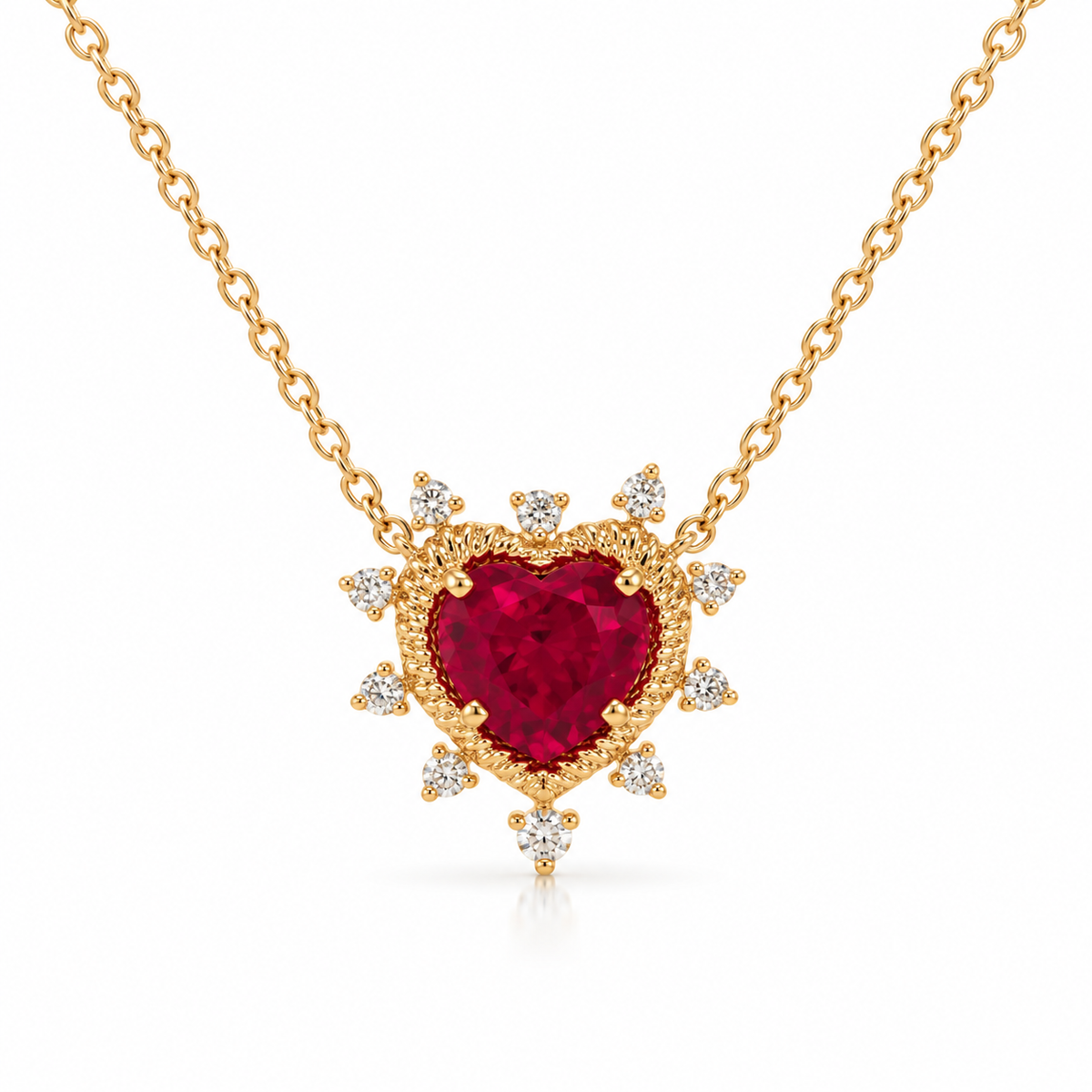 Heart shape Ruby pendant