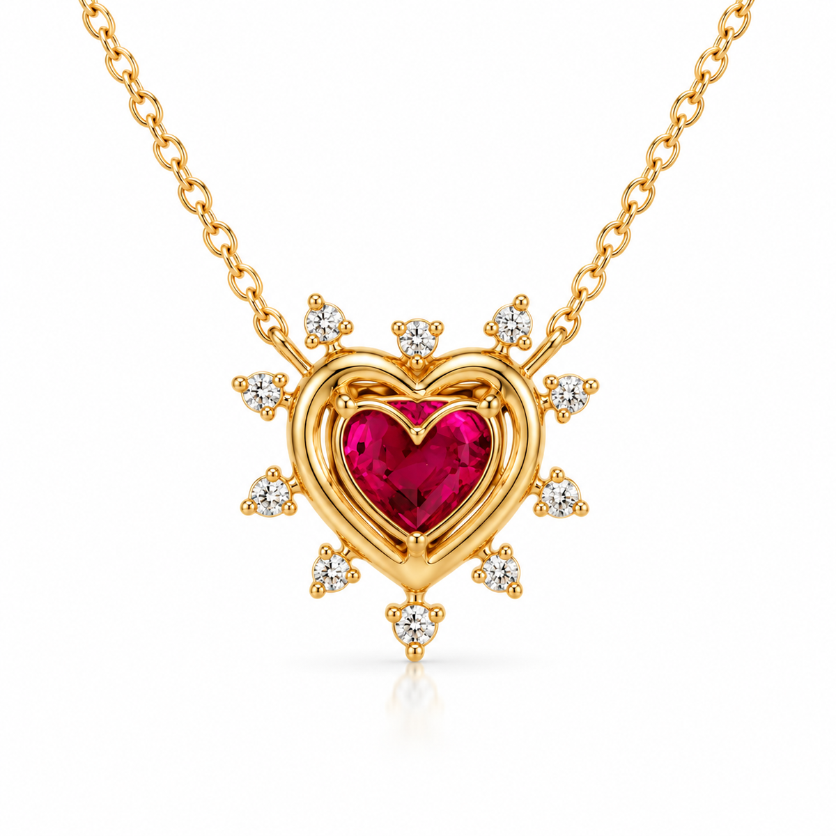 Heart shape Ruby pendant
