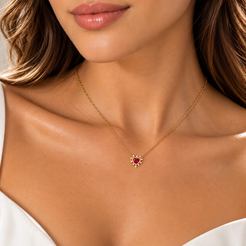Heart shape Ruby pendant