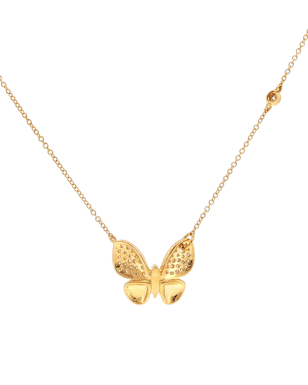 Diamond Pave Butterfly Necklace