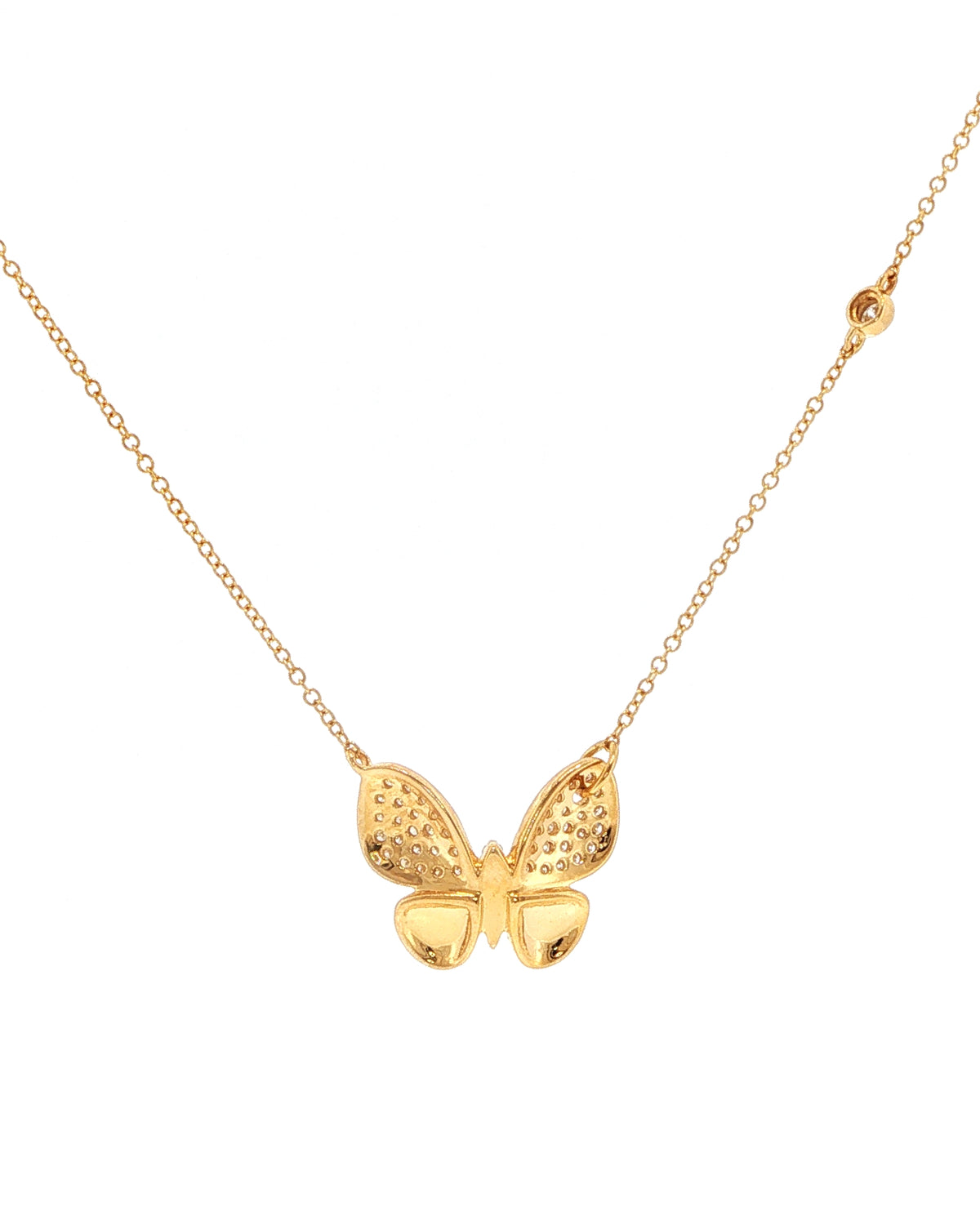Diamond Pave Butterfly Necklace