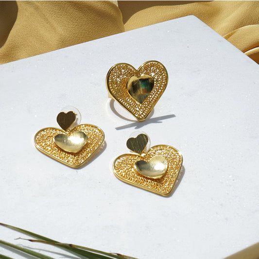 Queen of Hearts Earrings and Ring set