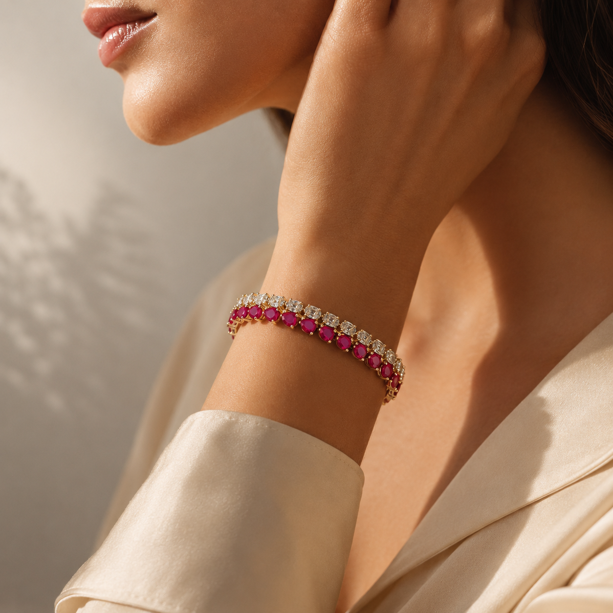 The Rose Riviera Ruby & Diamond Bracelet
