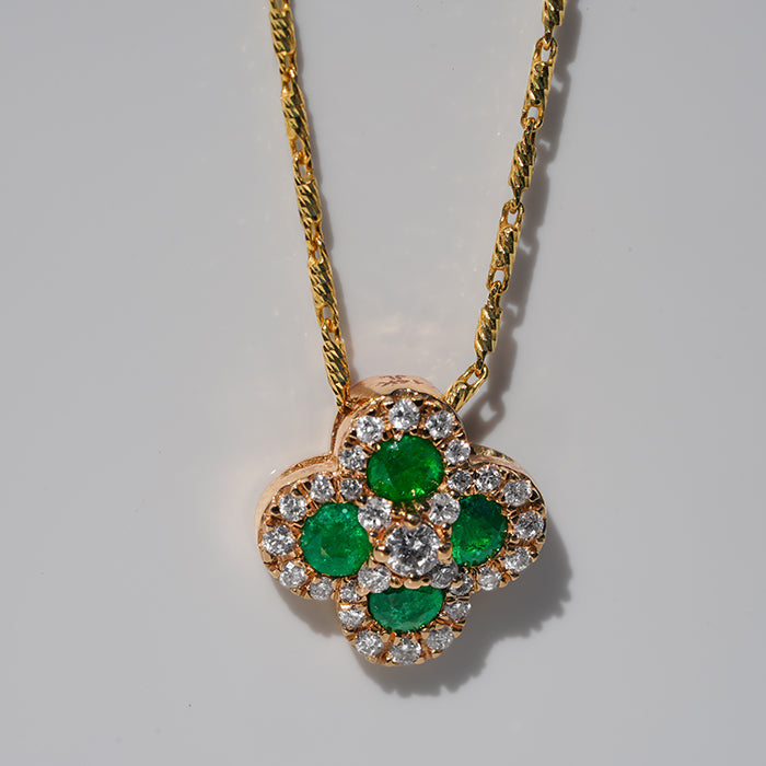 Emerald Elegance 14K pendant