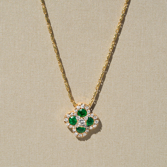 Emerald Elegance 14K pendant