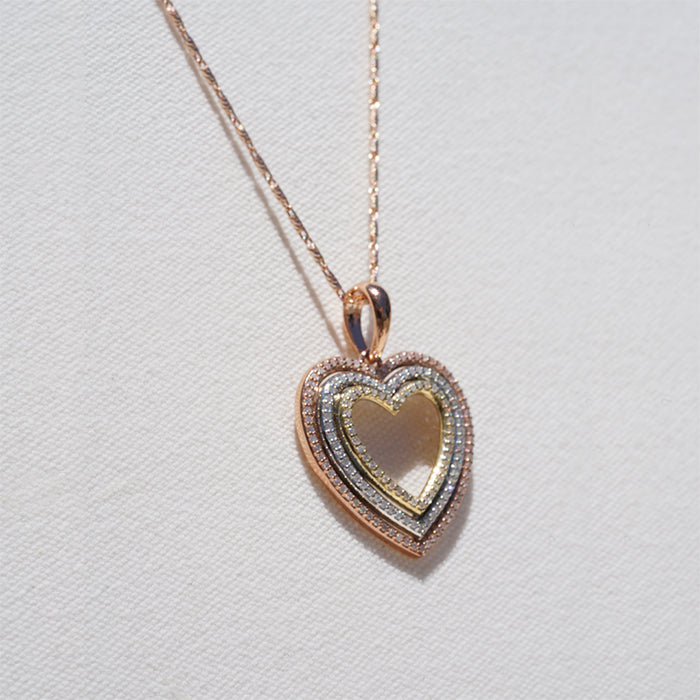 Trio Gold Diamond Heart Pendant