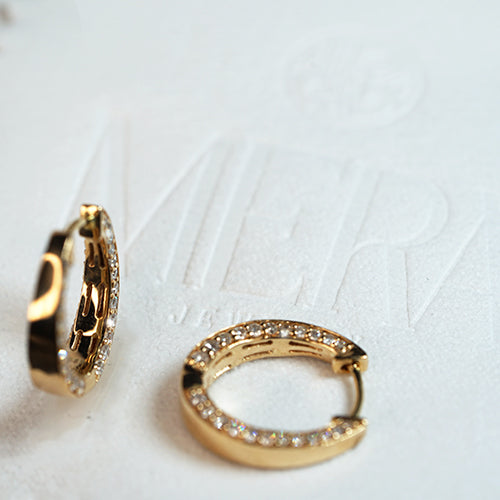 Hoop earrings with diamond pave