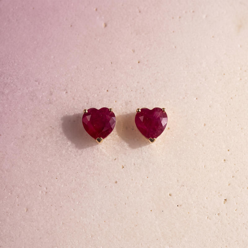 Ruby Sweetheart Earrings