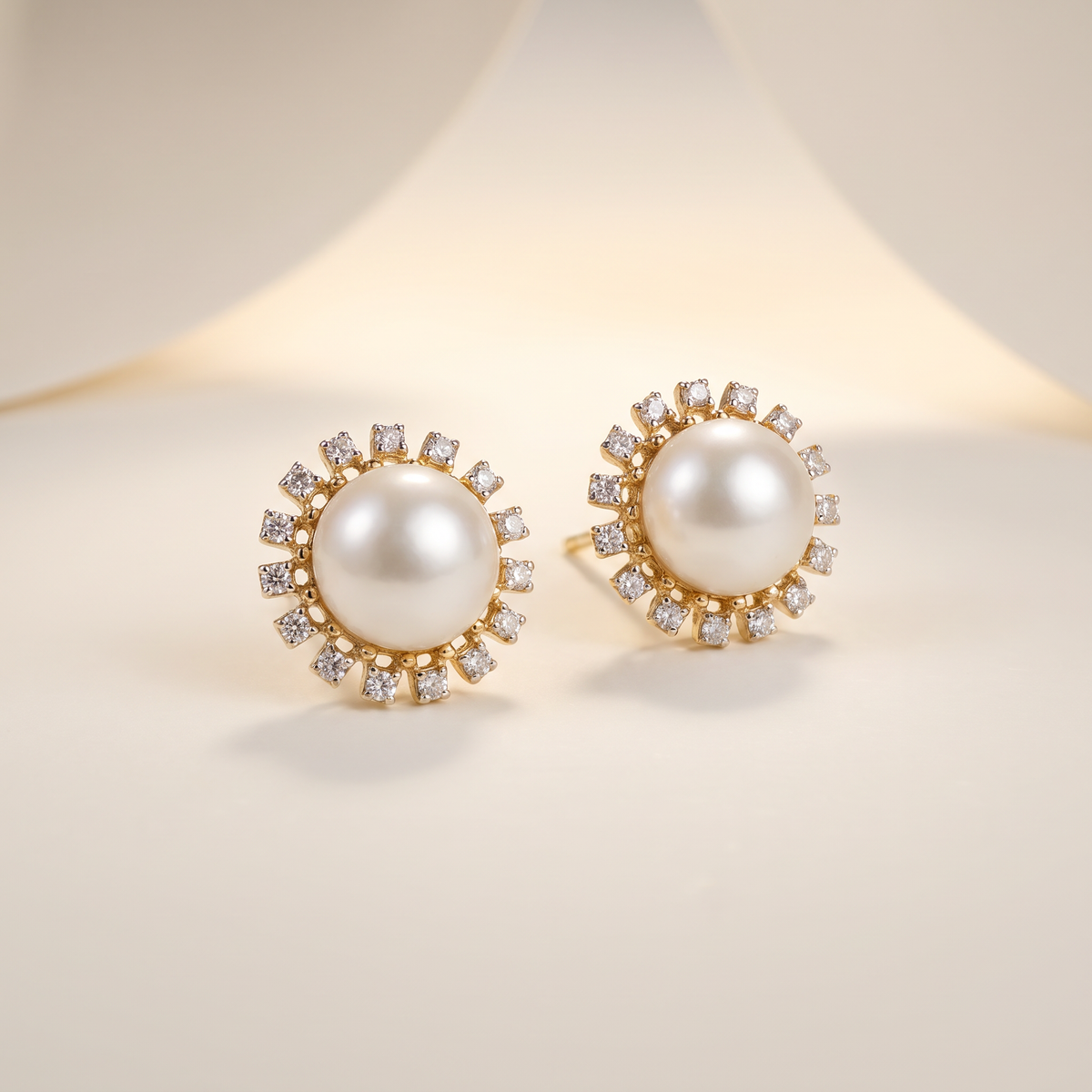 Pearl Sunburst Earrings