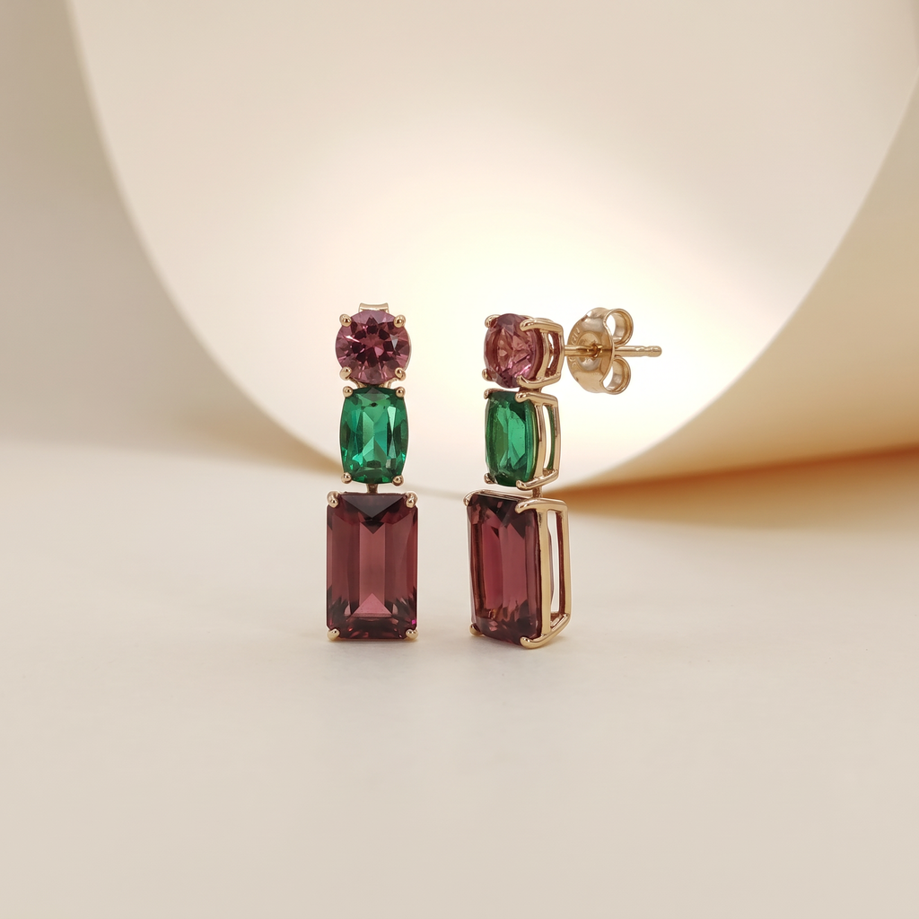 Harlequin Tourmaline Drops