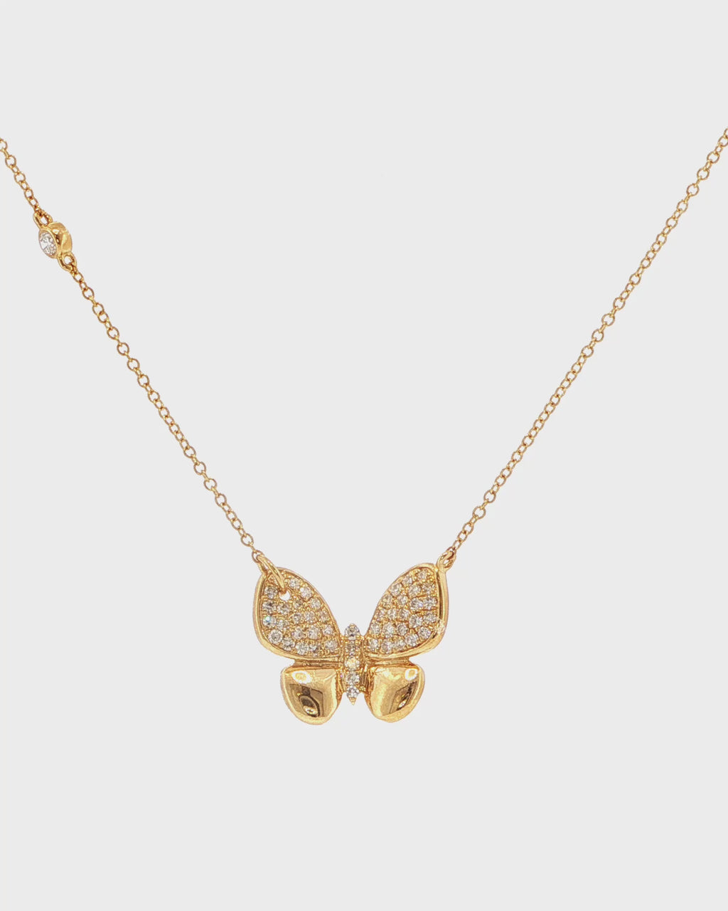 Diamond Pave Butterfly Necklace