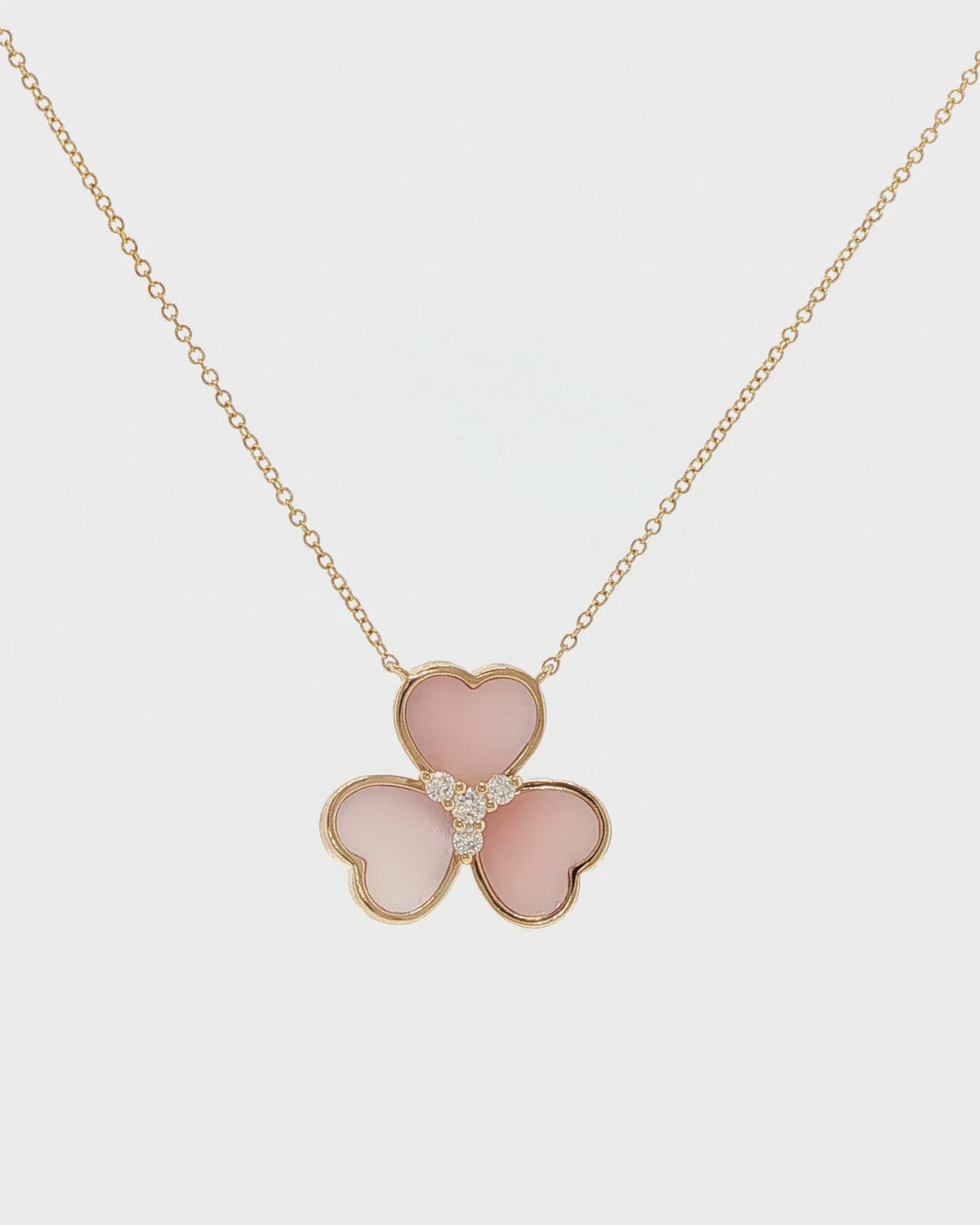 Pink Quartz Floral Charm Necklace