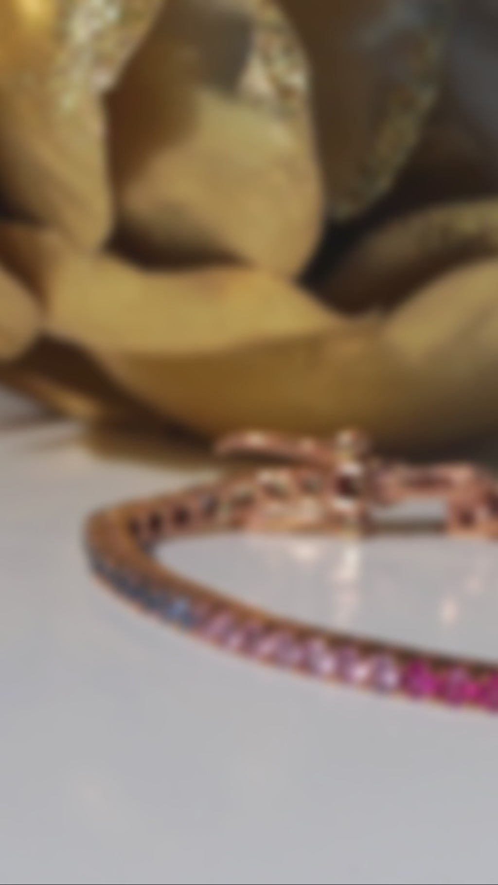 14k Rose Gold Rainbow Bracelet