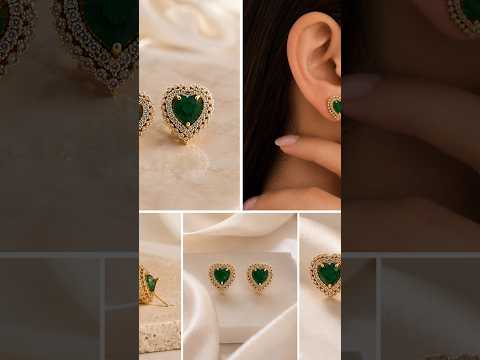Heart Diamond Earrings: Timeless Emerald