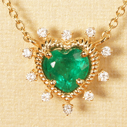 Royal Emerald Heart with Diamonds