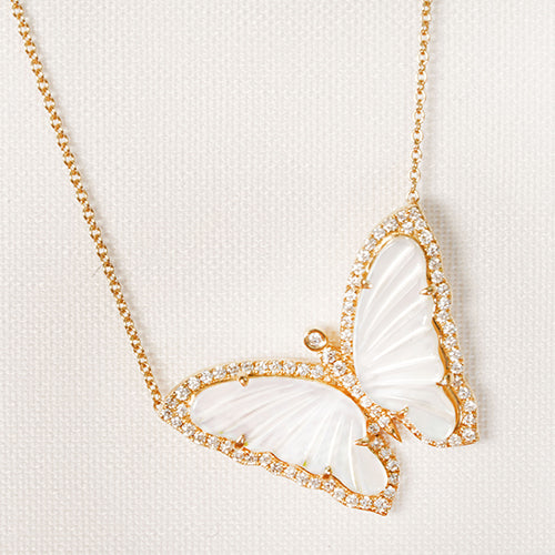 Mera's Mother of Pearl Butterfly Necklace