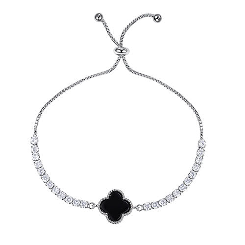 Black Lucky Clover Bracelet – Mera Jewelry