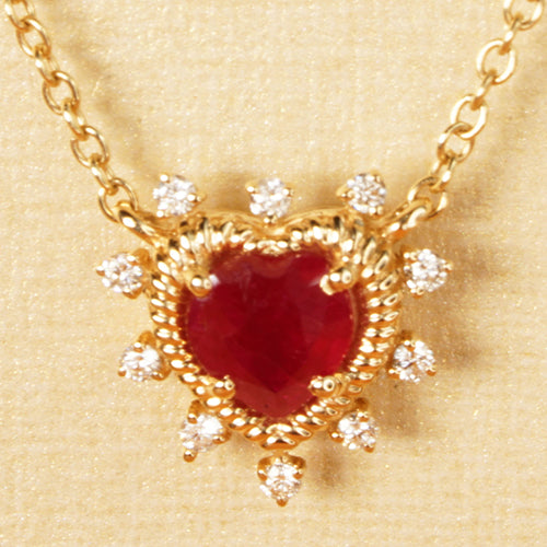 Royal Ruby Heart with Diamonds